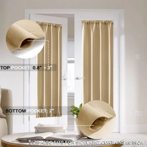 Vista 6 de PANELSBURG Puertas de acordeón para puerta y armario, puerta plegable temporal para interior, Beige Tan