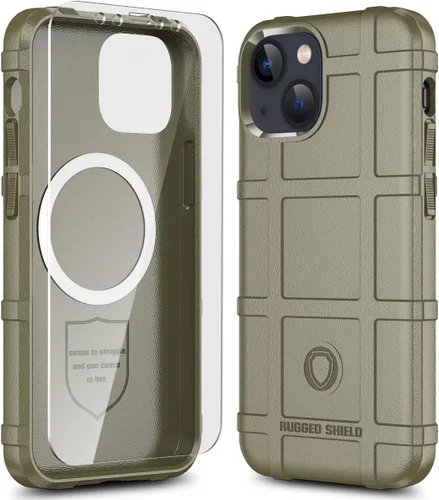 Vista 50 de Funda para iPhone 13, Rugged Shield 8 pies a prueba de caídas TPU Armadura gruesa Funda protectora táctica compatible con iPhone 13 (6.1 pulgadas)