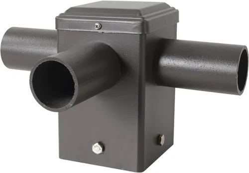 Vista 15 de Adaptador de espiga horizontal cuadrado de 180 grados con 2 brazos para poste cuadrado de 4 pulgadas, 2 soportes de montaje horizontales más gruesos