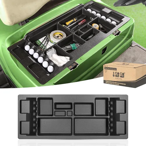 Vista 12 de 10L0L Golf Cart Under Seat Storage Tray Fits EZGO TXT, RXV, Club Car DS, Club Car Precedent, Yamaha G29, Electric Vehicle with Original Trojan