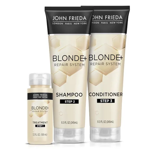 Vista 11 de John Frieda Blonde+ Sistema de reparación de cabello, acondicionador con complejo de construcción Bond, restaura la humedad y protege el cabello