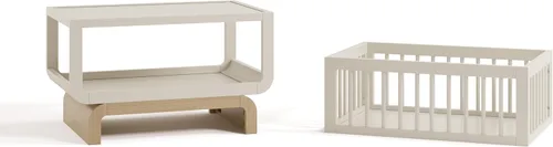 Vista 10 de Storkcraft Santorini Deluxe - Cuna convertible 3 en 1, color escarchado Avena esmerilada