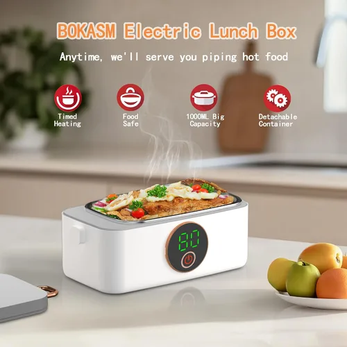 Vista 2 de Fiambrera eléctrica portátil inalámbrica para adultos, lonchera calentadora de alimentos, batería recargable de 16000 mAh, contenedor