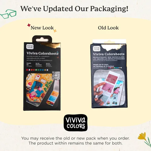 Vista 6 de Viviva Travel - Juego de pinturas portátiles de 10 colores metálicos Colores metálicos brillantes, hechos a mano en pequeños lotes, formato
