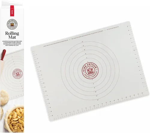 Vista 8 de King Arthur Baking Company - Tapete de silicona reutilizable para hornear, apto para horno, para espaciar y colocar la masa de galletas