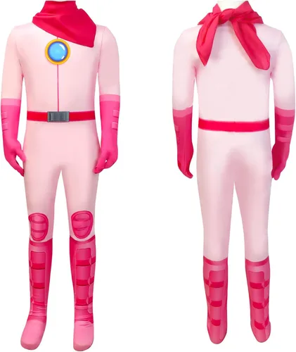 Vista 3 de SHELOVESIT Disfraz de princesa melocotón, disfraz de cosplay de Halloween para niñas