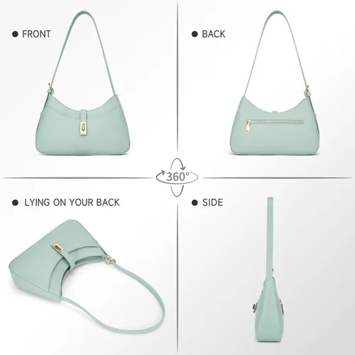 Vista 6 de APHISON Bolso de hombro para mujer, de piel vegana, monederos y bolsos de mano con correa ajustable