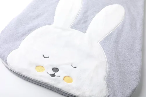 Vista 3 de Owlivia TOG 2.5 - Saco de dormir para bebé, 100% algodón orgánico, manta unisex para invierno (0-6 meses, conejo blanco)