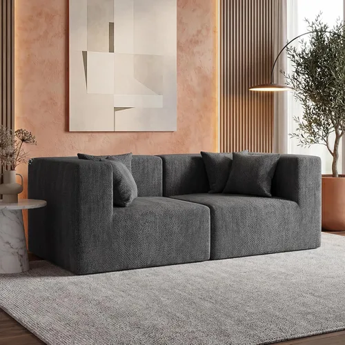 Vista 19 de MONVANE Sofá cama convertible de 55.5 pulgadas, sofá cama 2 en 1 sin hueso con bolsillo de almacenamiento, cómodo sofá de asiento profundo
