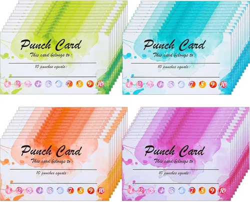 Vista 12 de 320 piezas de tarjetas perforadas, tarjetas de recompensa de lealtad de incentivo, tarjetas de premio para estudiantes, tarjetas de lealtad
