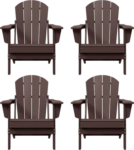 Vista 43 de WO Home Furniture Laguna Silla plegable Adirondack de polietileno de alta densidad, silla para patio para todo tipo de clima, para jardín al aire