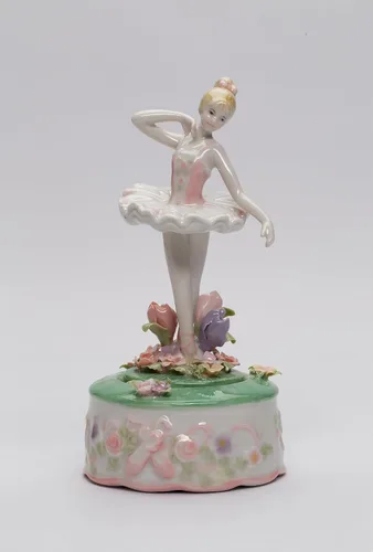 Vista 2 de Cosmos Gifts 96206 Figura musical de bailarina de bailarina de porcelana fina bailarina bailarina de música con cuerda (melodía musical: bailarina)