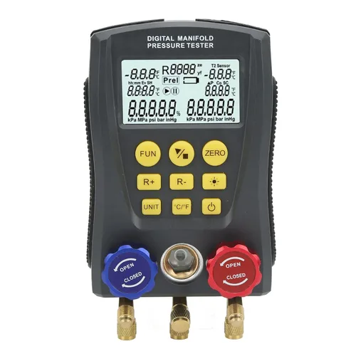 Vista 7 de Manómetro digital universal HVAC – Probador de presión y temperatura de vacío de alta precisión con agarre cómodo inteligente para sistemas de aire