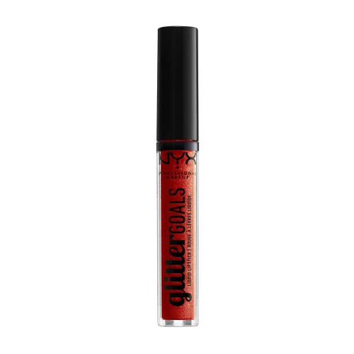 Vista 10 de NYX PROFESSIONAL MAKEUP Lápiz labial líquido Glitter Goals - Alienated (gris oscuro con purpurina plateada)