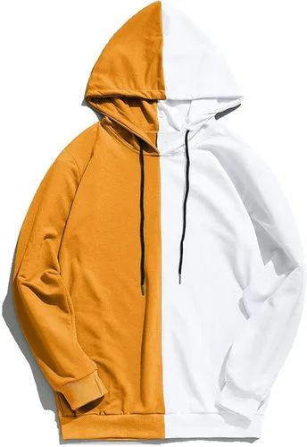 Vista 2 de Muscularfit Sudaderas con capucha para hombre, de manga larga, con bloques de color, con capucha y cuello redondo, con cordón