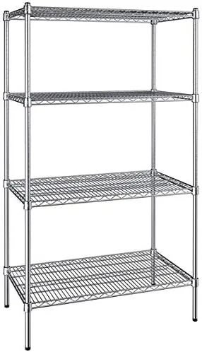 Vista 327 de Kit de 4 estantes de epoxi verde NSF de 21 x 72 pulgadas con postes de 86 pulgadas, estantería de almacenamiento resistente, kit de estantería