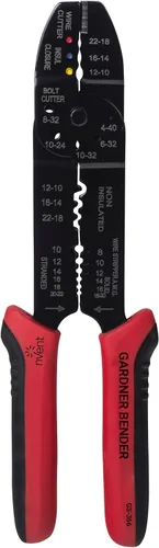 Vista 6 de Gardner Bender Pelacables eléctricos multiherramienta GS-365, crimpadora y cortadora, agarre cómodo, cable sólido y trenzado, 18-6 AWG, herramienta