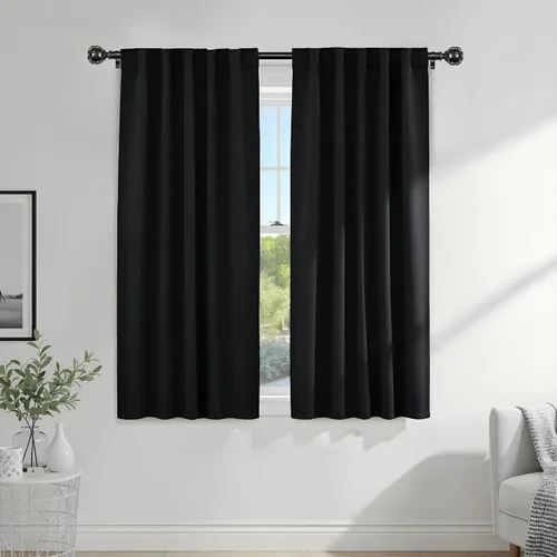 Vista 35 de PONY DANCE Cortinas cortas con aislamiento térmico para ventana pequeña, para guardería, baño, cocina, lavandería, caravana, sótano, 29 pulgadas