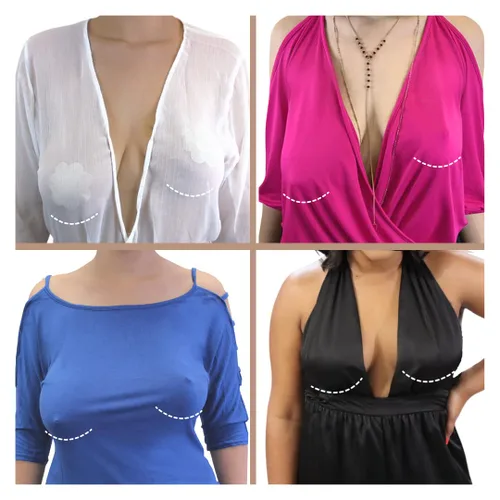 Vista 3 de Elevación de mamas Bring It Up, talla grande, transparente, copa DD, 1 paquete (contiene 3 pares)