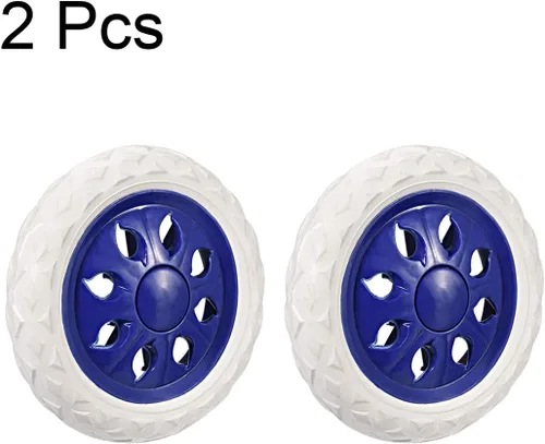 Vista 3 de uxcell Carrito de compras Rueda Reemplazo 6.5 Pulgadas Dia Goma Espuma Azul 2pcs (Capacidad de Carga 22Lbs Cada uno)