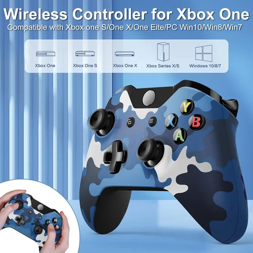 Vista 2 de ADHJIE Controlador Xbox One, compatible con control inalámbrico Xbox One, controlador Xbox One inalámbrico con conector de auriculares de audio