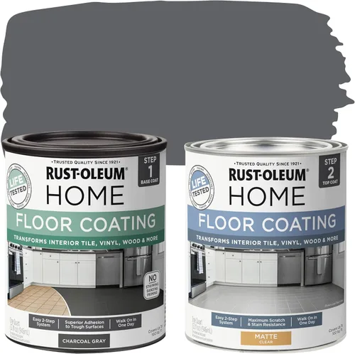 Vista 20 de Rust-Oleum 367592 - Kit de revestimiento de suelo para interiores del hogar, gris envejecido mate