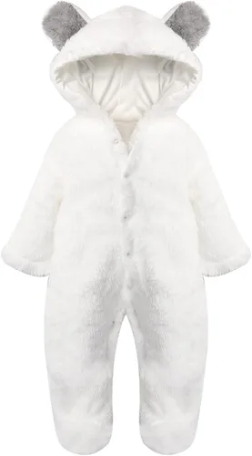 Vista 2 de Haokaini - Mono de algodón con capucha para recién nacido, diseño de oso