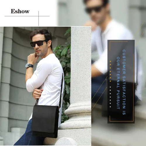 Vista 6 de Leathario Bandolera de piel auténtica para hombre, bolso de hombro pequeño estilo retro para viajes y trabajo, Taille unique