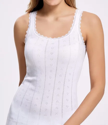 Vista 33 de VAVONNE Camiseta sin mangas tipo camisola para mujer, toda de algodón, aireada, suave y cómoda