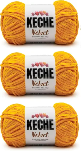 Vista 161 de Keche Hilo para ganchillo, hilo de terciopelo, chenilla suave, manta de bebé voluminosa amigurumi Yarn 3.53 oz (132 yardas) - Arona