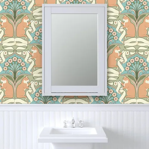 Vista 9 de Spoonflower Papel tapiz de arte caprichoso para despegar y pegar