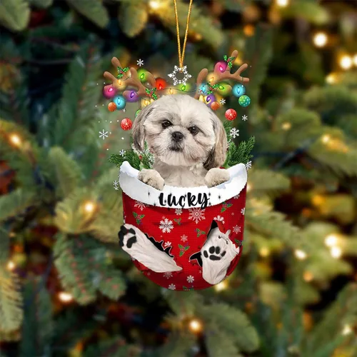 Vista 141 de Adorno de Navidad personalizado para perro Airedale Terrier en bolsillo de nieve, adorno para árbol de Navidad, idea de regalo para amantes