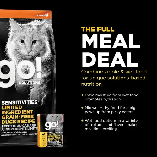 Vista 6 de Go! Solutions Sensitivities Limited Ingredient Duck Dry Cat Food, 3 lb