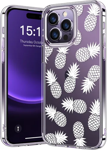 Vista 89 de bicol - Funda protectora a prueba de golpes para iPhone 15 Plus, funda delgada de acrílico transparente y diseños modernos para niña y mujer, 6.7
