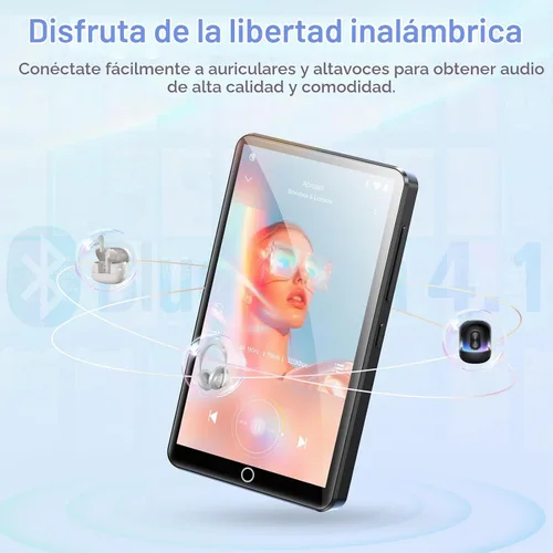 Vista 5 de Reproductor de MP3 Conrain de 80GB con Bluetooth y WiFi, Reproductor de MP3 Android con pantalla táctil de 4.02" con cámara trasera de 13MP