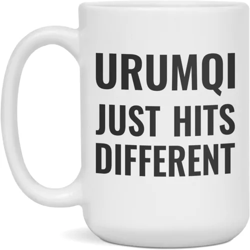 Vista 3 de Urumqi just hits different - Taza de café, 11 onzas, color blanco