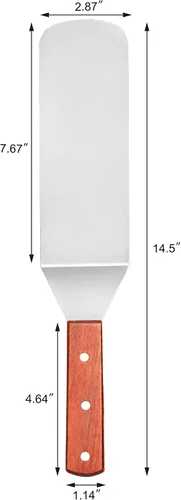 Vista 2 de New Star Foodservice 36336 - Espátula flexible para parrilla con mango de madera, 14.5 pulgadas