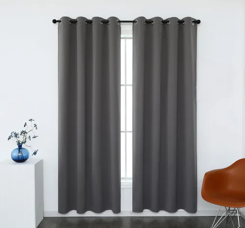 Vista 40 de INLINAS Cortinas opacas para dormitorio, aislamiento térmico, reducción de ruido, juego de 2 paneles de ahorro de energía, beige, 42 pulgadas
