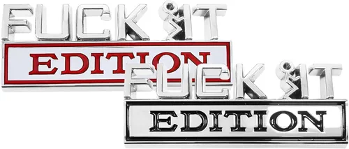 Vista 7 de Dickno Fuck It Edition Emblema para automóvil, calcomanías de decoración de parachoques de auto, calcomanía para guardabarros laterales 3D