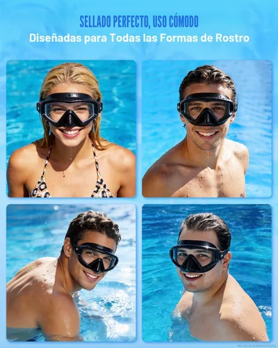 Vista 2 de Aegend Gafas de natación para adultos y niños, gafas de visión amplia de 220° para nadar