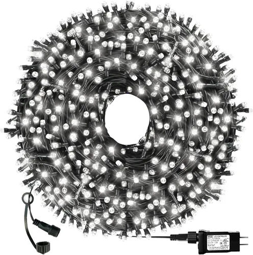 Vista 14 de Guirnalda de luces de Navidad con enchufe de extremo a extremo, 8 modos, 108 pies, 300 LED, IP55, impermeable, con certificación UL