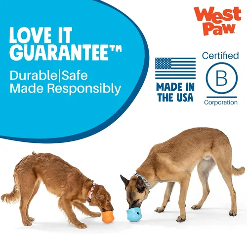 Vista 7 de WEST PAW Toppl Stopper - Paquete de 2 tapones en azul aguamarina, diseñado para el enriquecimiento de perros, accesorio que se adapta a todos