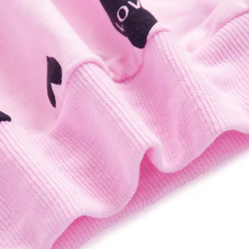 Vista 4 de DDSOL Conjunto de ropa para niñas pequeñas, sudadera con estampado de corazón + pantalones largos, conjunto de 2 piezas para bebés y niños pequeños