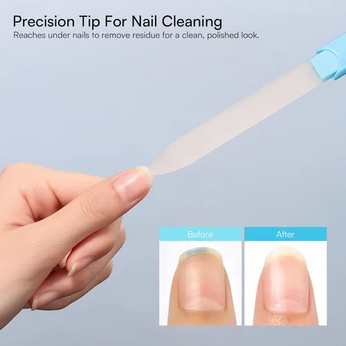 Vista 4 de Makartt Lima de Uñas - Lima de Uñas de Cristal con Estuche, Limas de Uñas de Cristal con Chorro de Arena de Doble Cara para Uñas Naturales, Buffer