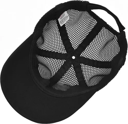 Vista 6 de FEICUI Men Mesh Trucker Baseball Cap Adjustable 6-Panel Hat Outdoor Sports Wear