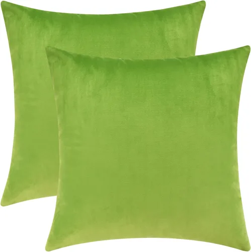 Vista 12 de Mixhug - Fundas de almohada decorativas de terciopelo, fundas de cojín para sofá y cama, juego de 2 fundas azules, 16 x 16 pulgadas