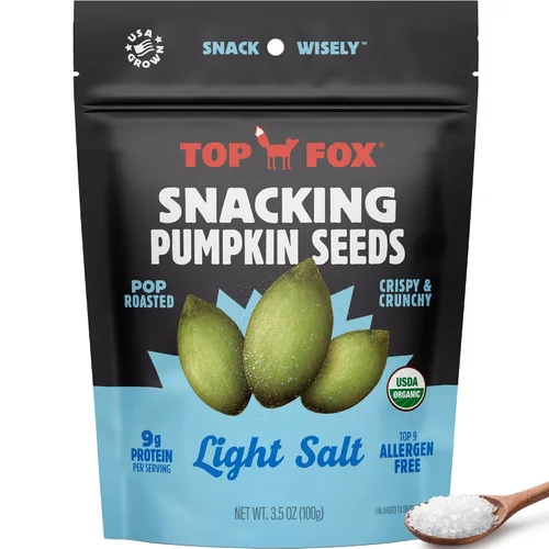 Vista 17 de Top Fox Snacks Semillas de calabaza para comer (Variedad, 3.5 oz) - Snacks sin gluten, snacks de proteínas, snacks keto, paleo y veganos - Tostadas
