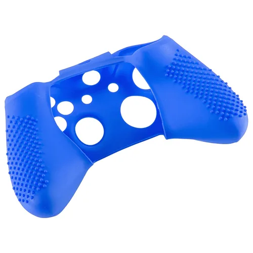 Vista 7 de eXtremeRate Soft Anti-Slip Dark Blue Silicone Controller Cover Skins Thumb Grips Caps Protective Case for Xbox One X S Controller - Blue