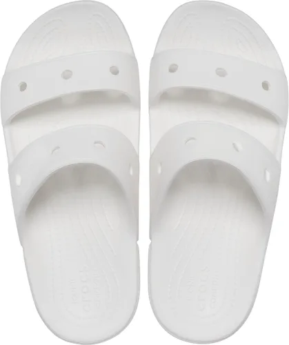 Vista 10 de Crocs Sandalias clásicas unisex de dos correas para adultos, Blanco