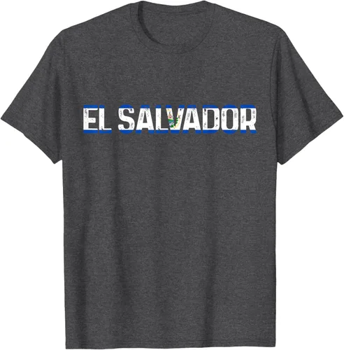 Vista 27 de Camiseta Vintage Pride con bandera salvadoreña de El Salvador, Negro